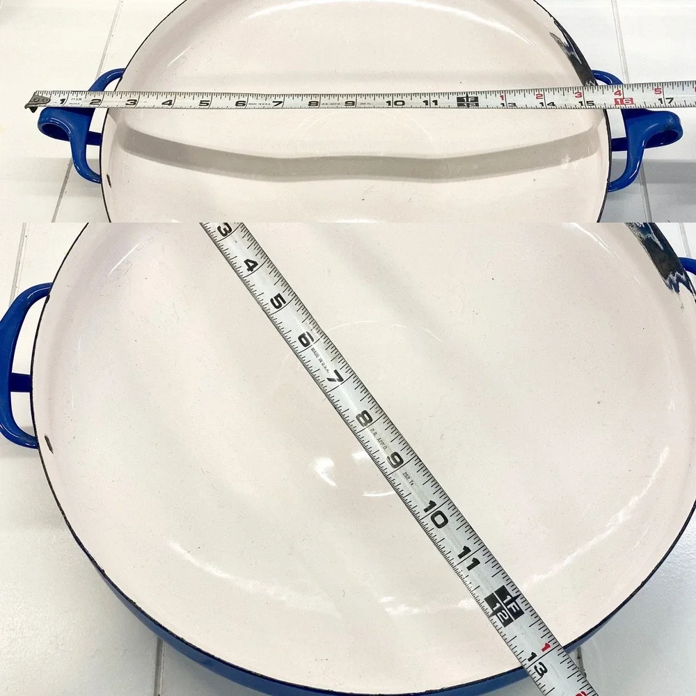 Vintage Dansk‎ Kobenstyle Cast Iron Skillet, Royal Blue Enamel